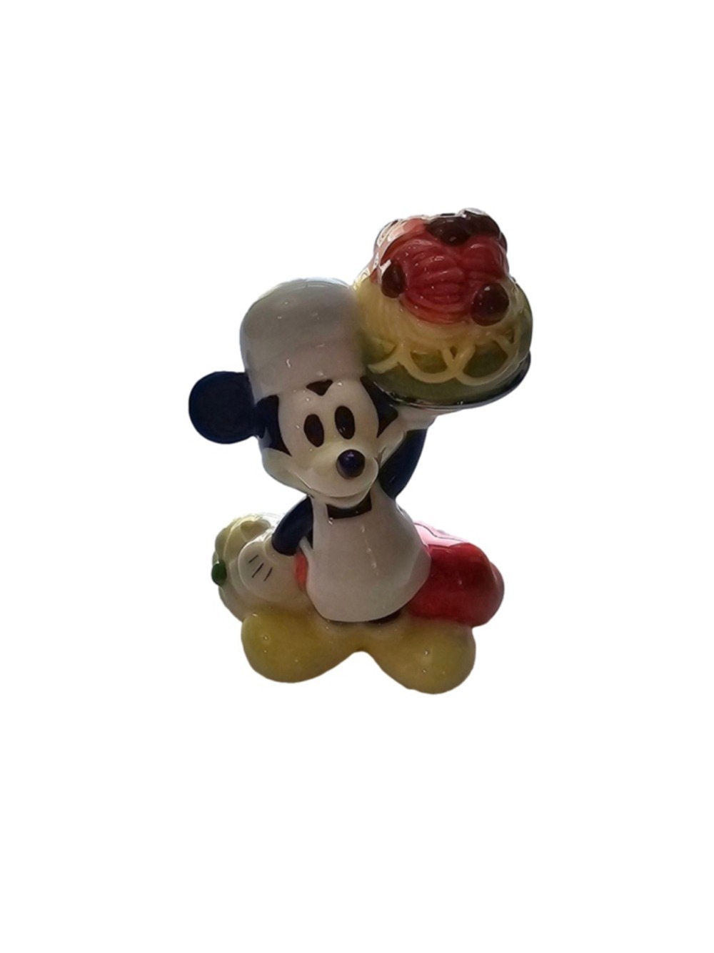 Vintage 1997 Disney Chef Mickey Mouse Salt Shaker Porcelain Figurine Spaghetti